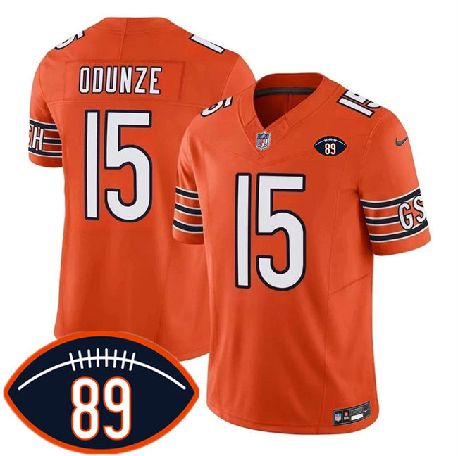 Men's Orange Chicago Bears #15 Rome Odunze 2026 F.U.S.E. With Mike Ditka 89 Patch Vapor Untouchable Limited Stitched Football Jersey